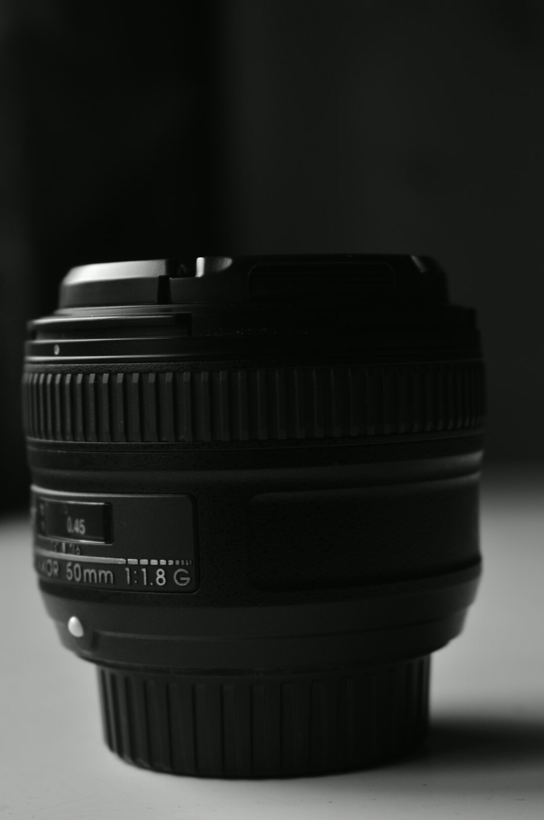 Professional camera lens close-up