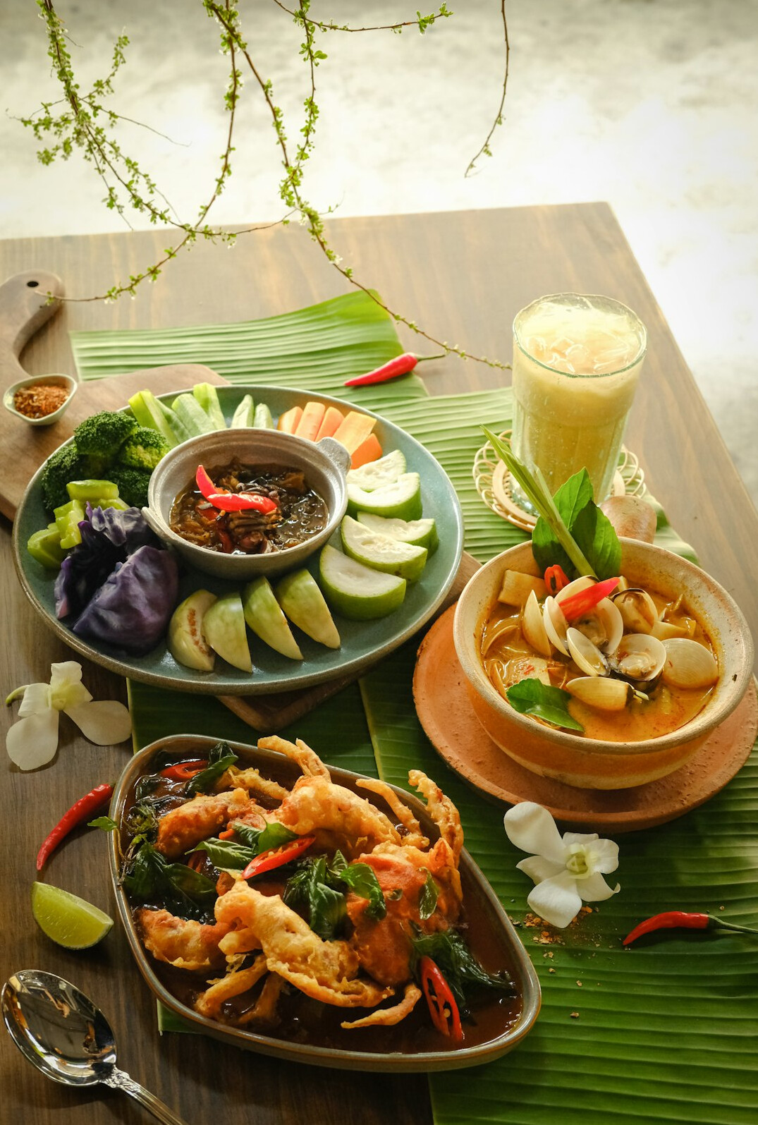 Colorful local food dishes on a table