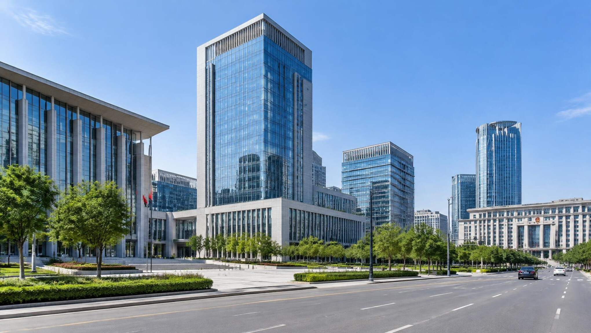 Modern office buildings in a capital city business district